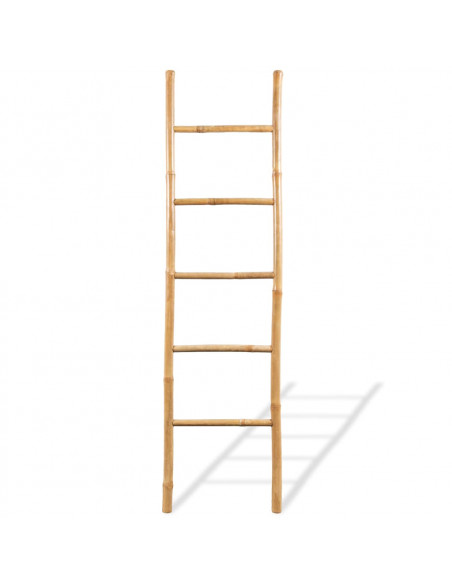 Scala Portasciugamani con 5 Pioli in Bambù 150 cm