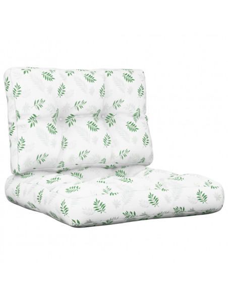 Cuscini per Pallet 2 pz Motivo a Foglie Tessuto