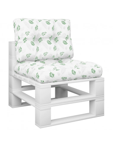 Cuscini per Pallet 2 pz Motivo a Foglie Tessuto