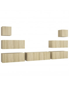 Set di Mobili Porta TV 7 pz Rovere Sonoma in Legno Multistrato 2