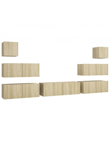 Set di Mobili Porta TV 7 pz Rovere Sonoma in Legno Multistrato