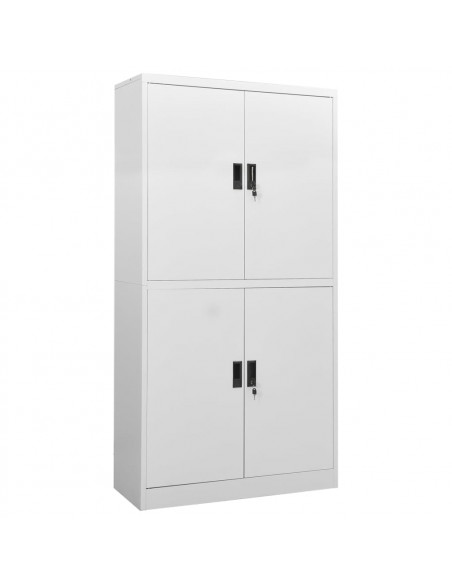 Armadio per Ufficio Grigio Chiaro 90x40x180 cm in Acciaio