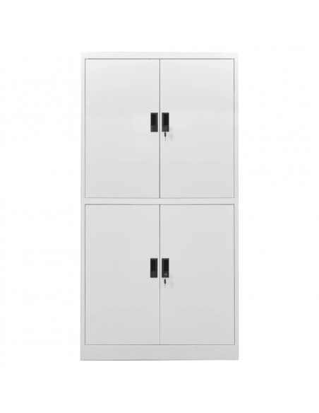 Armadio per Ufficio Grigio Chiaro 90x40x180 cm in Acciaio