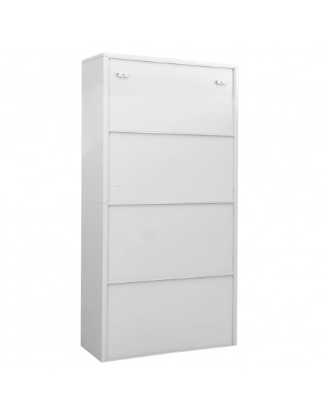 Armadio per Ufficio Grigio Chiaro 90x40x180 cm in Acciaio