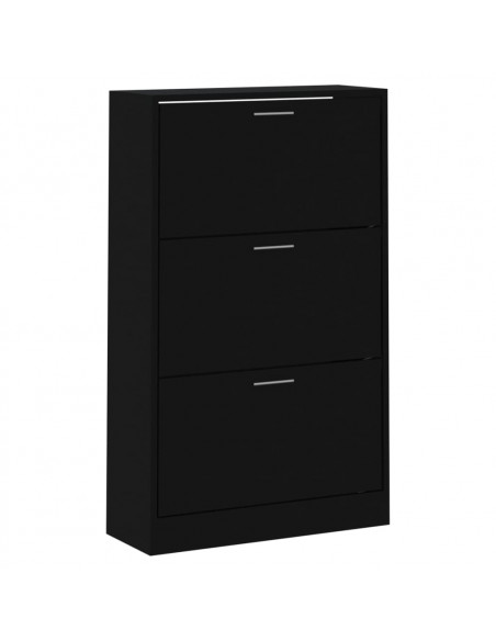 Scarpiera Nera 63x24x103 cm in Legno Multistrato