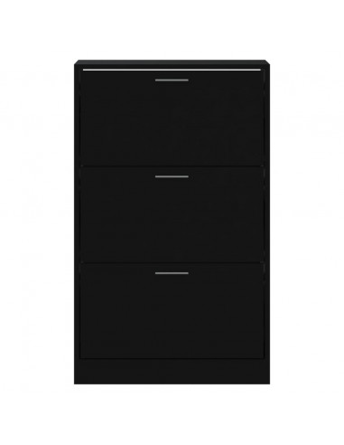 Scarpiera Nera 63x24x103 cm in Legno Multistrato