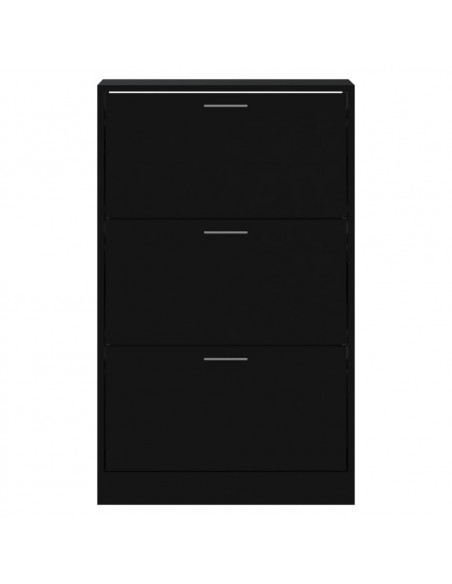 Scarpiera Nera 63x24x103 cm in Legno Multistrato