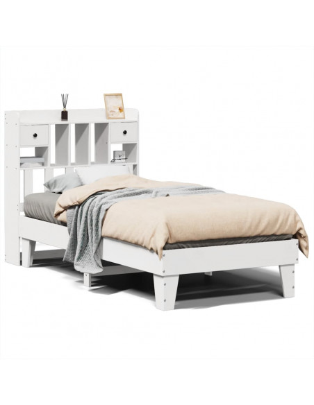 Letto senza Materasso Bianco 90x200 cm Legno Massello di Pino
