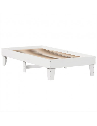 Letto senza Materasso Bianco 90x200 cm Legno Massello di Pino