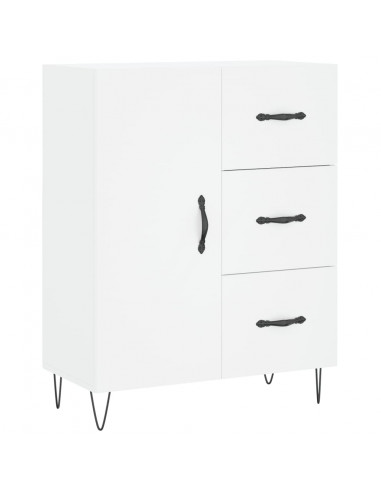 Credenza Bianca 69,5x34x180 cm in Legno Multistrato