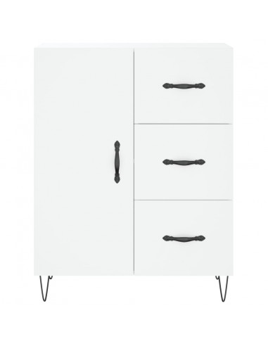 Credenza Bianca 69,5x34x180 cm in Legno Multistrato