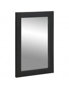 Specchio da Bagno Nero 50x70x2,5 cm Legno Multistrato e Ottone 2
