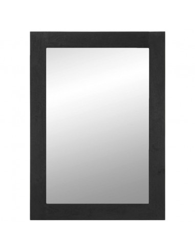 Specchio da Bagno Nero 50x70x2,5 cm Legno Multistrato e Ottone