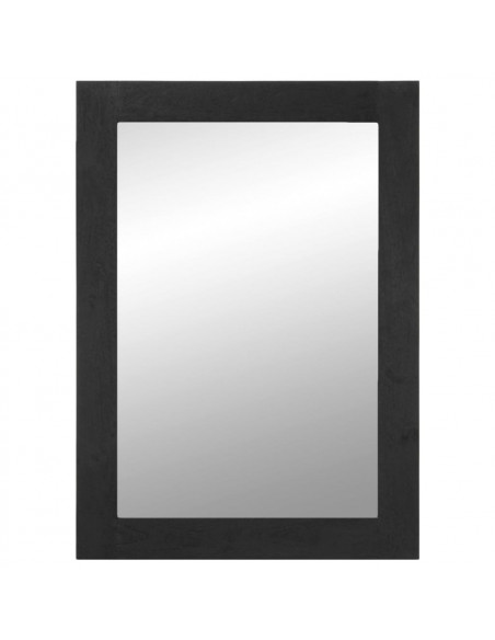 Specchio da Bagno Nero 50x70x2,5 cm Legno Multistrato e Ottone