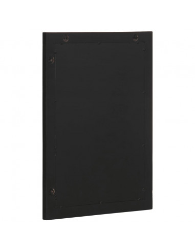 Specchio da Bagno Nero 50x70x2,5 cm Legno Multistrato e Ottone