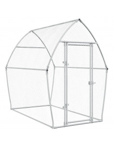 Gabbia per Polli Argento 200x105x182 cm in Acciaio Zincato 2