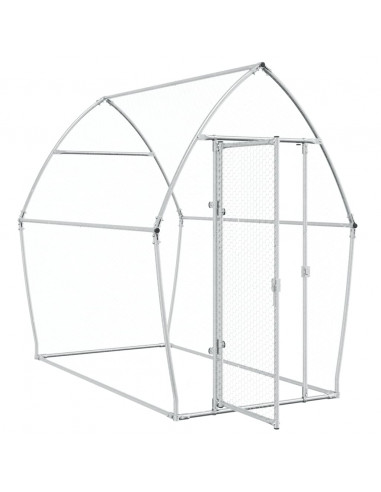 Gabbia per Polli Argento 200x105x182 cm in Acciaio Zincato