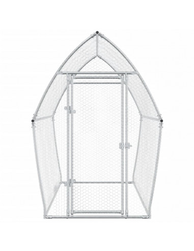 Gabbia per Polli Argento 200x105x182 cm in Acciaio Zincato