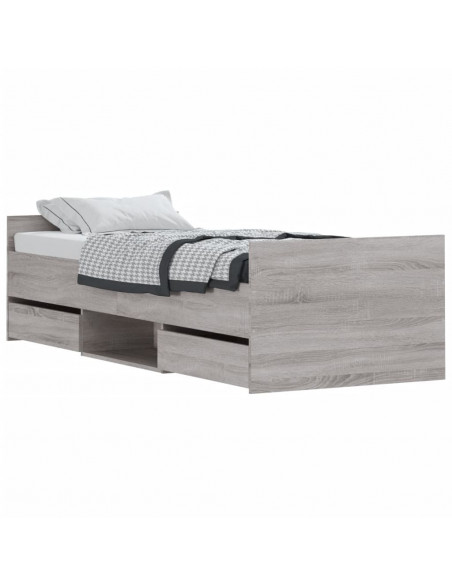 Giroletto con Testiera e Pediera Grigio Sonoma 75x190 cm