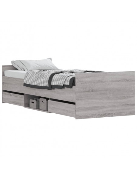 Giroletto con Testiera e Pediera Grigio Sonoma 75x190 cm