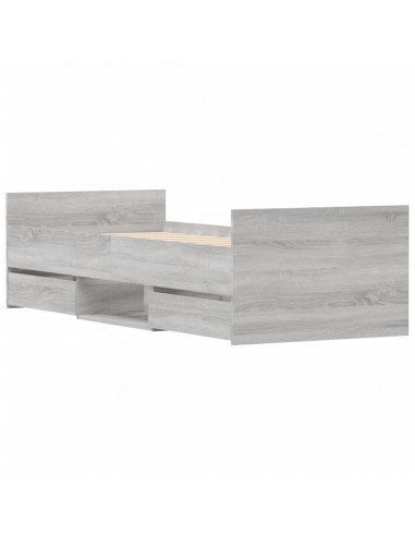 Giroletto con Testiera e Pediera Grigio Sonoma 75x190 cm