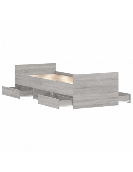 Giroletto con Testiera e Pediera Grigio Sonoma 75x190 cm