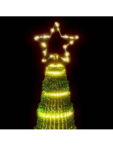 Illuminazione Albero di Natale a Cono 475LED Bianco Caldo 247cm
