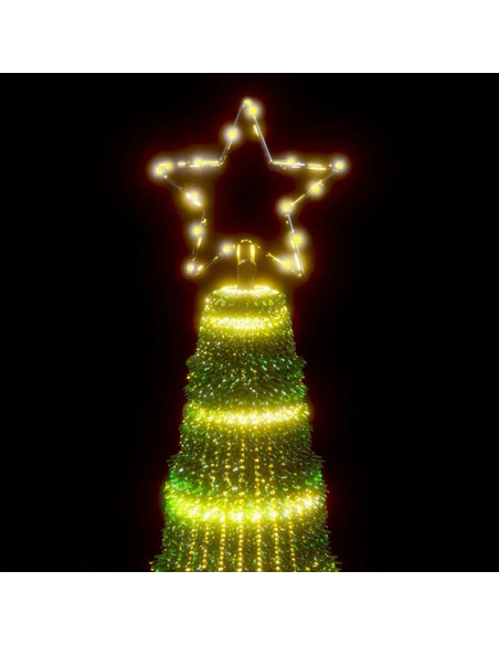 Illuminazione Albero di Natale a Cono 475LED Bianco Caldo 247cm