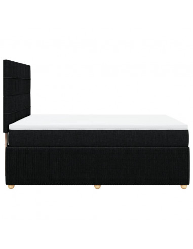 Giroletto a Molle con Materasso Nero 140x200 cm in Tessuto