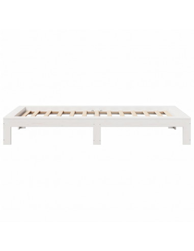 Letto senza Materasso Bianco 75x190 in Legno Massello di Pino