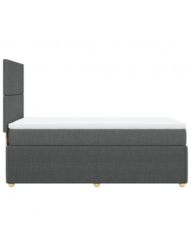 Giroletto a Molle con Materasso Grigio Scuro 100x200 cm Tessuto