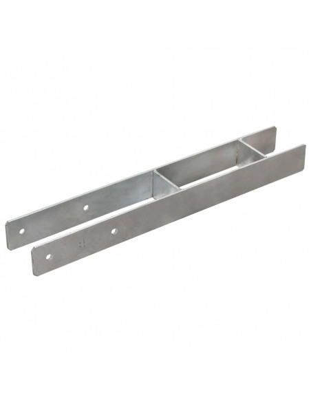Picchetti per Recinzione 2 pz Argento 8x6x60 cm Acciaio Zincato