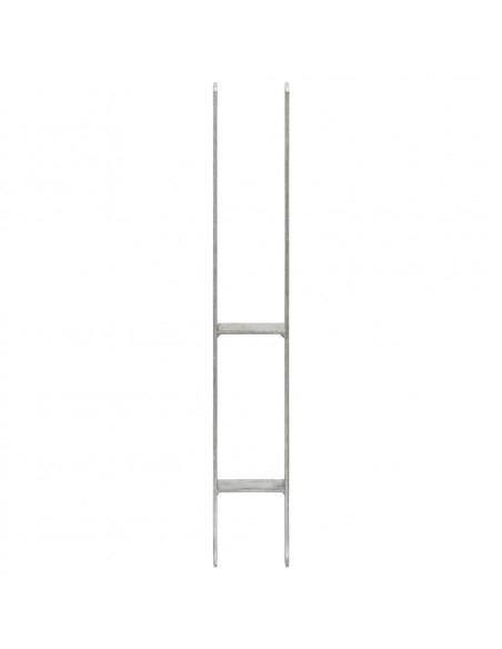 Picchetti per Recinzione 2 pz Argento 8x6x60 cm Acciaio Zincato