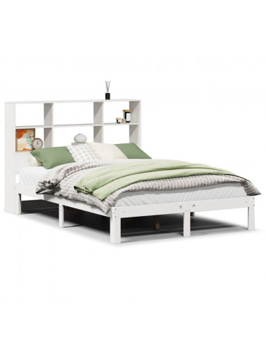 Letto Libreria senza Materasso Bianco 120x200 cm Legno di Pino