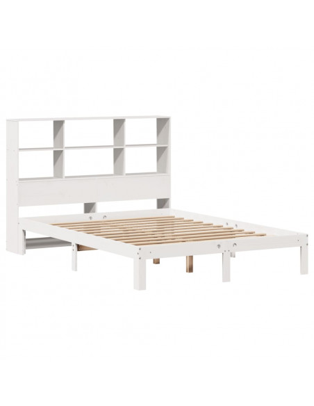 Letto Libreria senza Materasso Bianco 120x200 cm Legno di Pino