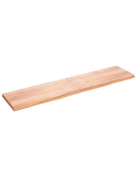 Ripiano Muro Marrone 220x50x(2-6) cm Massello Rovere Trattato