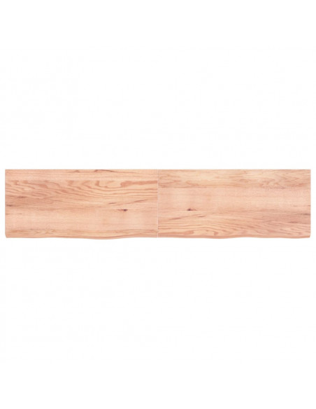 Ripiano Muro Marrone 220x50x(2-6) cm Massello Rovere Trattato