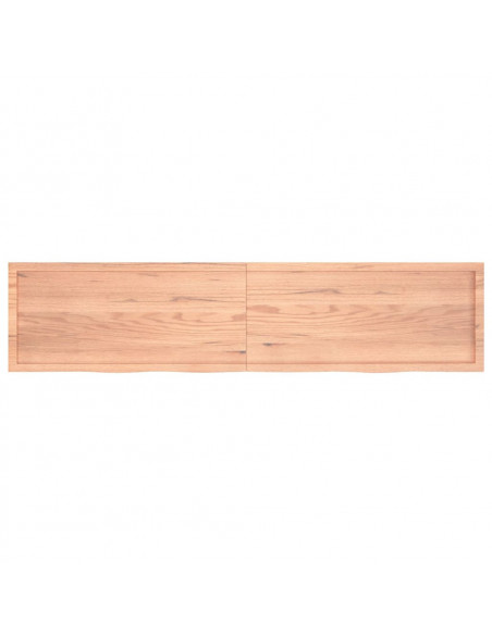 Ripiano Muro Marrone 220x50x(2-6) cm Massello Rovere Trattato