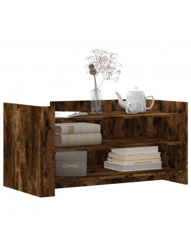 Tavolino Salotto Rovere Fumo 100x50x50 cm in Legno Multistrato