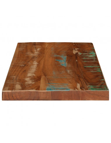 Piano Tavolo 40x20x2,5 cm Rettangolare in Massello di Recupero