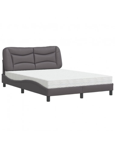 Letto con Materasso Grigio 120x200 cm in Similpelle
