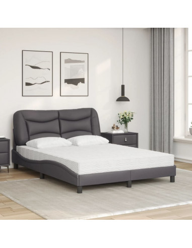 Letto con Materasso Grigio 120x200 cm in Similpelle