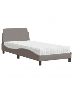 Letto con Materasso Tortora 90x190 cm in Tessuto 2