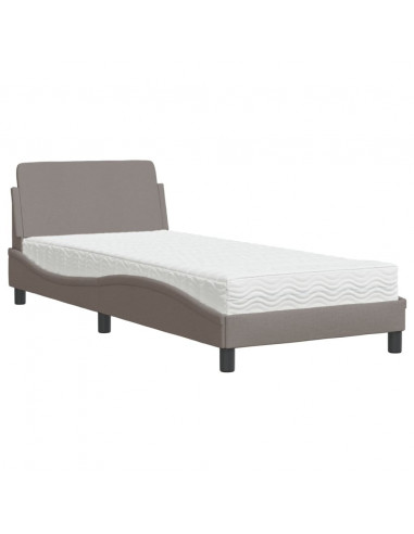 Letto con Materasso Tortora 90x190 cm in Tessuto