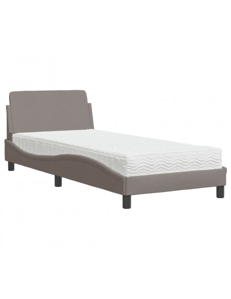 Letto con Materasso Tortora 90x190 cm in Tessuto