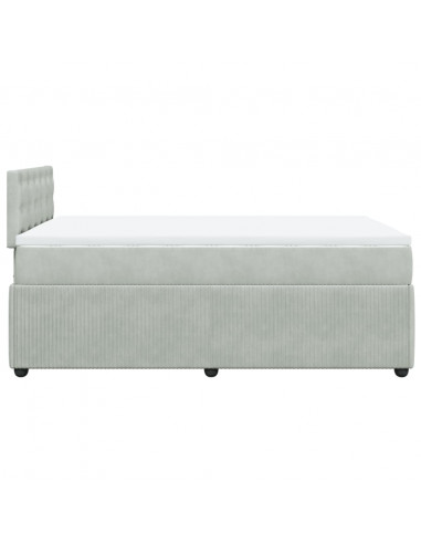 Giroletto a Molle con Materasso Grigio Chiaro 120x200cm Velluto