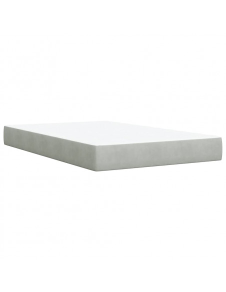 Giroletto a Molle con Materasso Grigio Chiaro 120x200cm Velluto