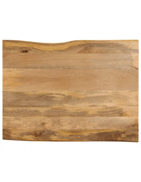 Piano Tavolo 110x80x2,5 cm Bordi Vivi in Legno Massello Mango