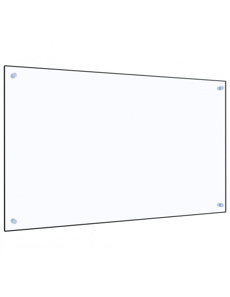 Paraschizzi per Cucina Trasparente 100x60 cm in Vetro Temperato