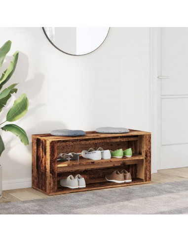 Scarpiera Legno Vecchio 100x35x45 cm in Truciolato